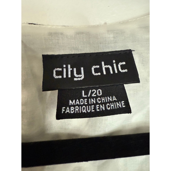 Women's City Chic Billie Spot Dress Size 20 White Black - Picture 6 of 9